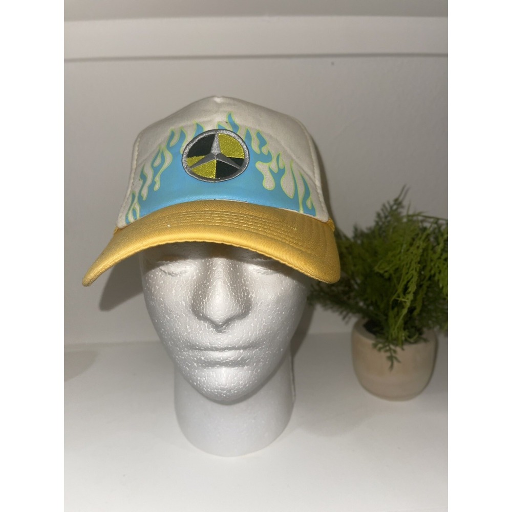 Mercedes-Benz A$AP Rocky Trucker Hat Yellow White Flames SXSW Cap